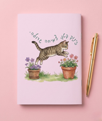 מחברת שורות מעוצבת עם משפט השראה סדרת החתולים- מגוון דגמים לבחירה