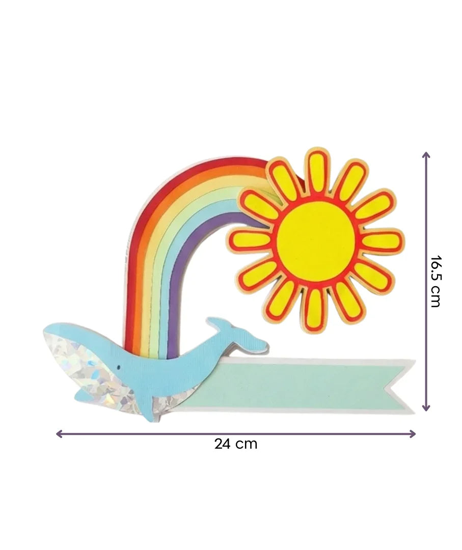 קישוט לעוגה (Cake Topper) בעיצוב לוויתן- עבודת יד בשכבות נייר