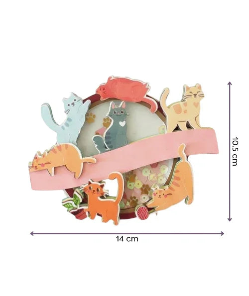 קישוט לעוגה (Cake Topper) בעיצוב חתולים- עבודת יד בשכבות נייר