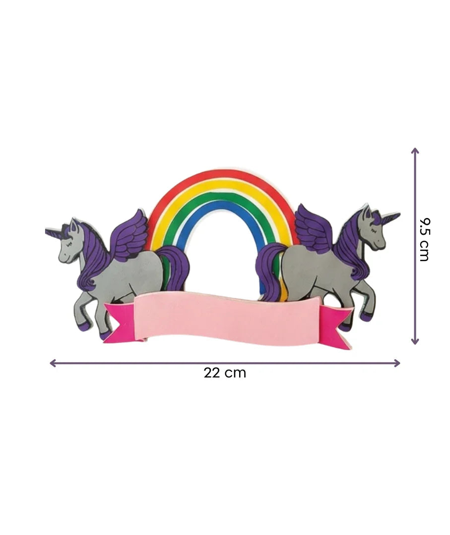 קישוט לעוגה (Cake Topper) בעיצוב חד קרן- עבודת יד בשכבות נייר
