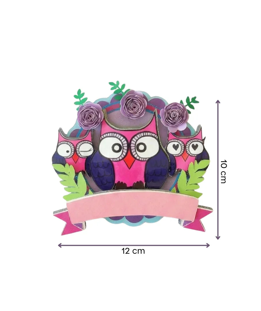 קישוט לעוגה (Cake Topper) בעיצוב ינשופים- עבודת יד בשכבות נייר