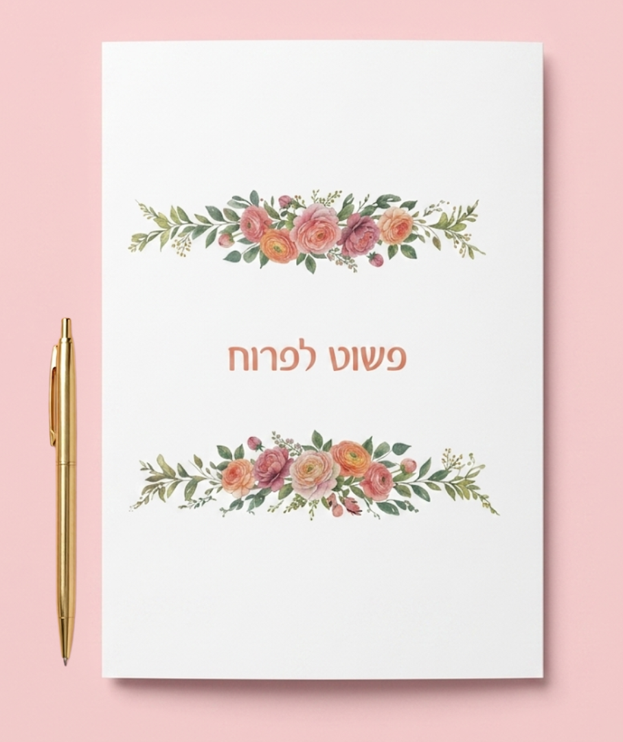 מחברת שורות מעוצבת עם משפט השראה "פריחה"- מגוון דגמים לבחירה