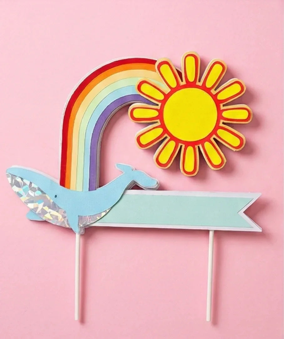 קישוט לעוגה (Cake Topper) בעיצוב לוויתן- עבודת יד בשכבות נייר