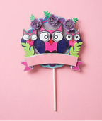 קישוט לעוגה בעיצוב ינשופים