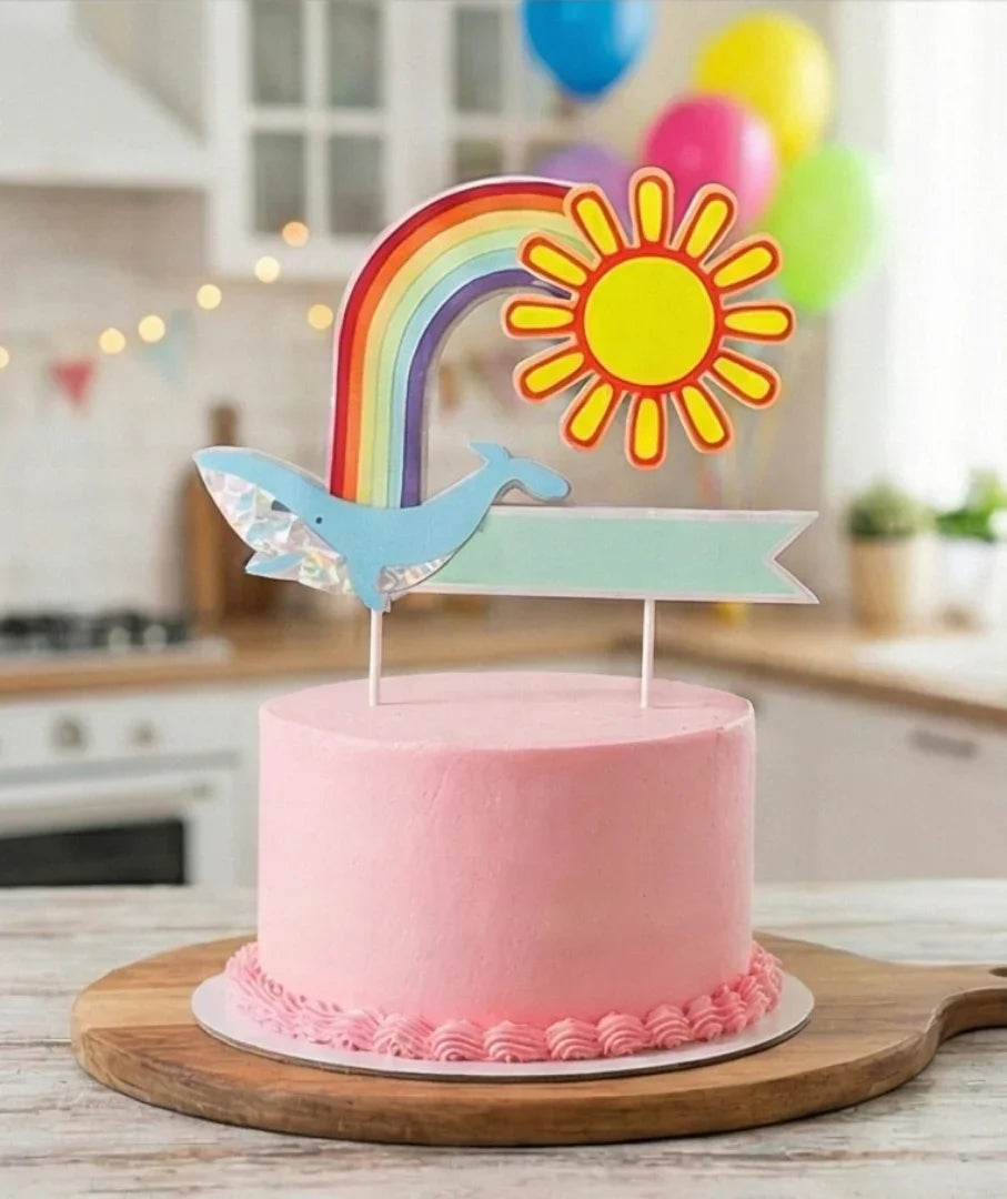 קישוט לעוגה (Cake Topper) בעיצוב לוויתן- עבודת יד בשכבות נייר